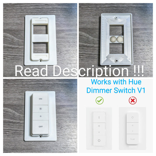 Philips Hue Smart Dimmer Switch V1 Hidden Decora Rocker 1 Gang Wall Plate