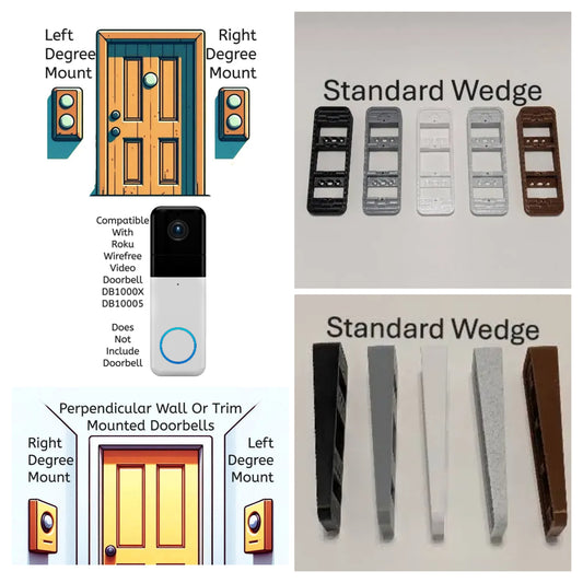 Roku Wire-Free Video Doorbell DB1000X Compatible Angle Wedge Mount