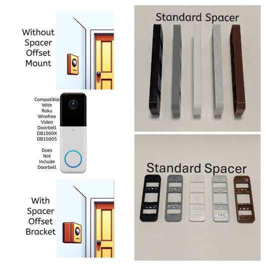 Roku Wire-Free Video Doorbell DB1000X Compatible Spacer Offset Mount