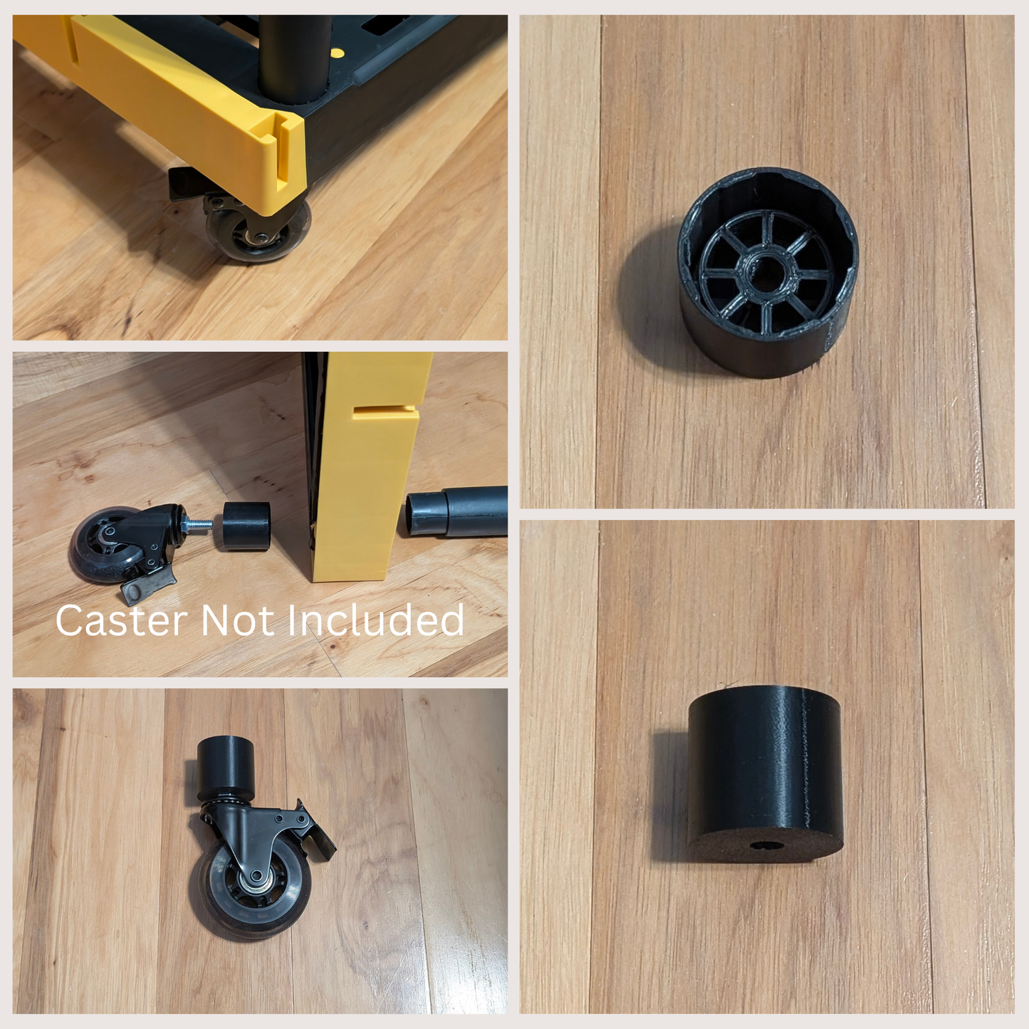 HART 4-Tier Interlocking Plastic Shelve Compatible Wheel 3/8 Caster Stem Adapter