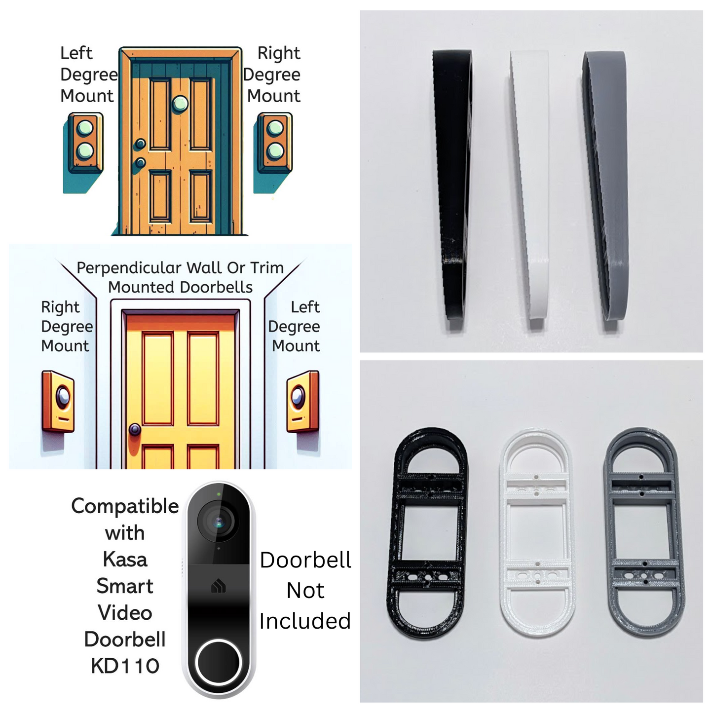 Kasa Smart Video Doorbell KD110 Compatible Angle Siding Mount