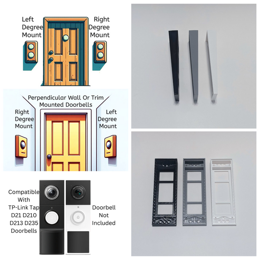 TP-Link Tapo Smart Video Doorbell D21 D210 D213 D253 2K 3MP 4MP Compatible Angle Wedge Mount