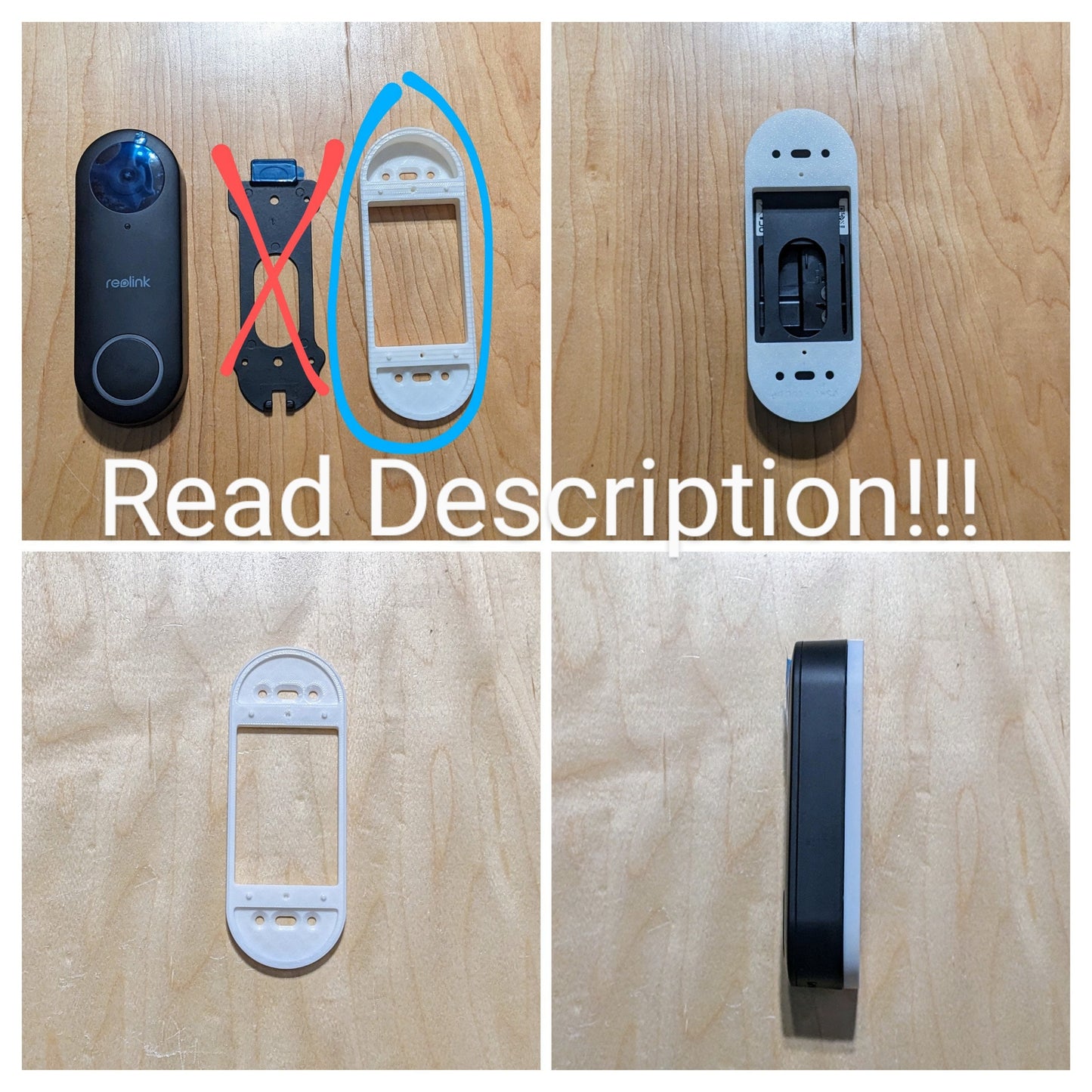 Reolink Video Doorbell PoE WiFi Compatible Spacer Offset Mount